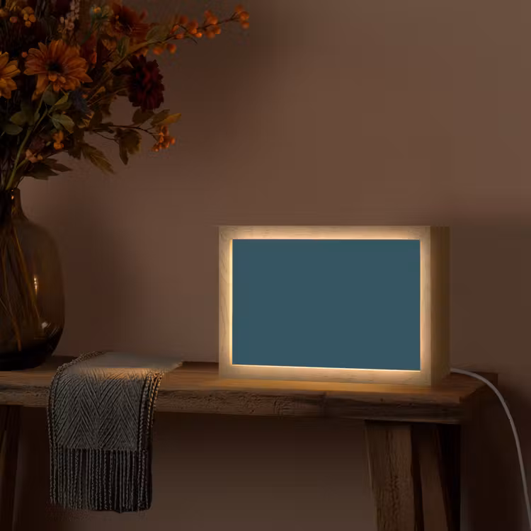 Dark - Indigo - Blauw Light Box met kabel (Tafellamp) klein 924 -sfeer4