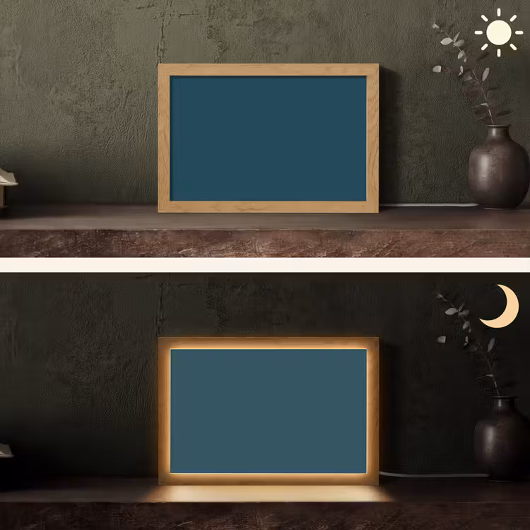 Dark - Indigo - Blauw Light Box met kabel (Tafellamp) klein 924 -sfeer3