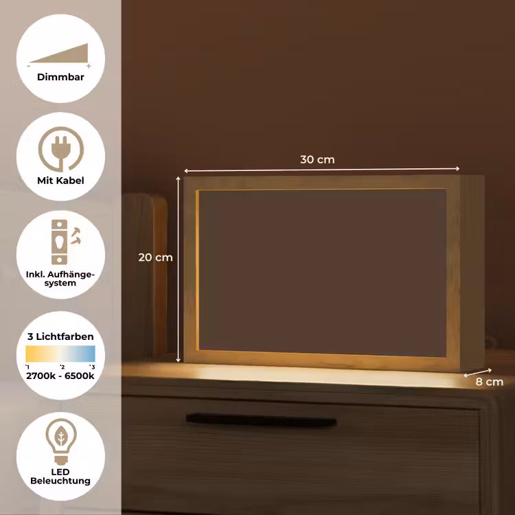 Dark - Chocolate - Bruin Light Box met kabel (Tafellamp) klein 924 -USP_DE