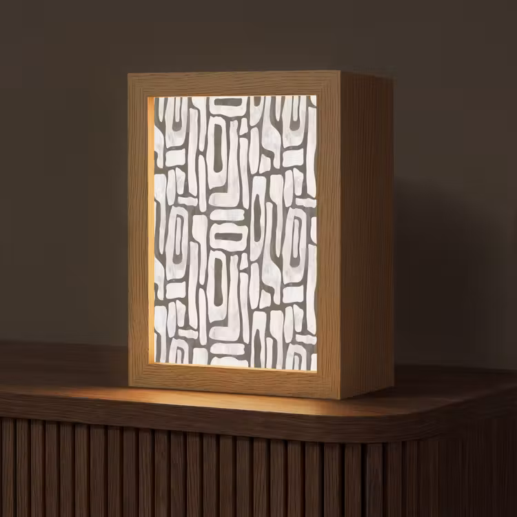 Donker - Wit - Abstract Light Box met kabel (Tafellamp) klein 925 -z3d_website