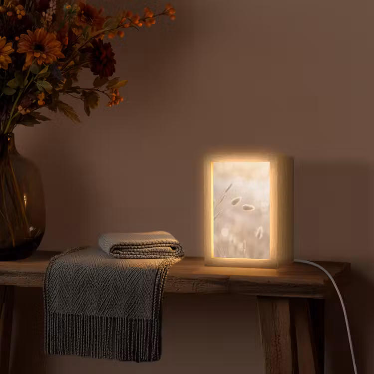 Hazestaartgras - Graanharen - Zonlicht Light Box met kabel (Tafellamp) klein -sfeer4