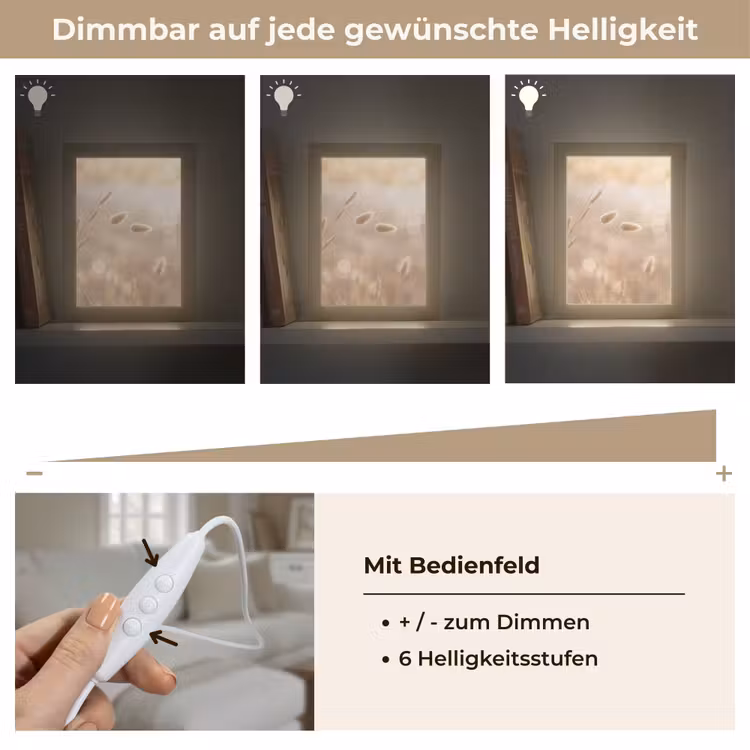 Hazestaartgras - Graanharen - Zonlicht Light Box met kabel (Tafellamp) klein -USP_dimbaarDE