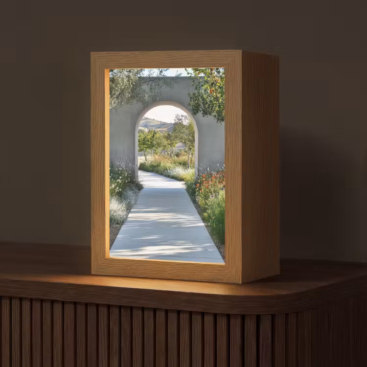 Doorkijk - Pad - Beton - Landschap Light Box met kabel (Tafellamp) klein -z3d_website