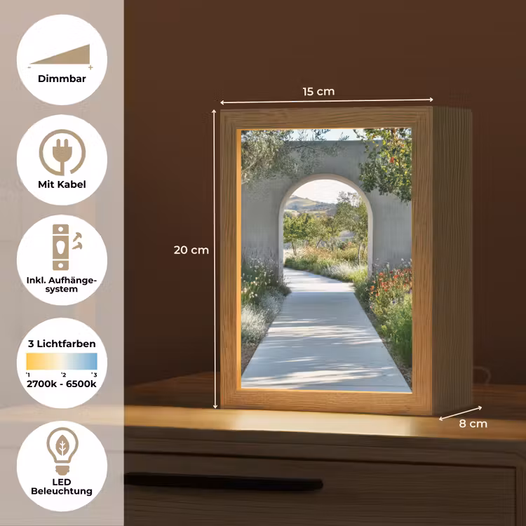 Doorkijk - Pad - Beton - Landschap Light Box met kabel (Tafellamp) klein -USP_DE