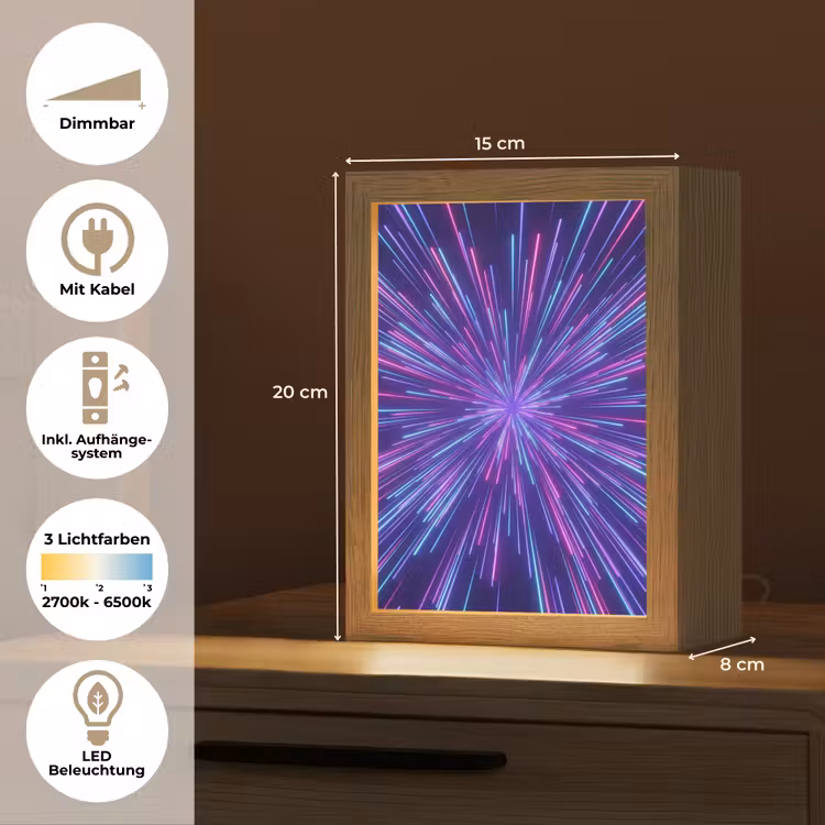 Dynamisch - Ruimte - Kleurrijk Light Box met kabel (Tafellamp) klein -USP_DE
