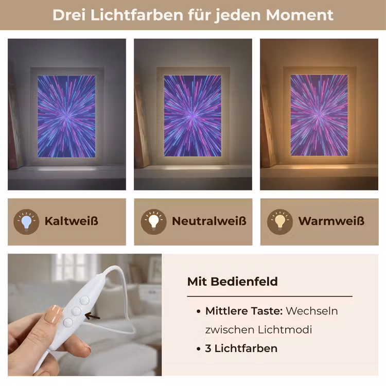 Dynamisch - Ruimte - Kleurrijk Light Box met kabel (Tafellamp) klein -USP_lichtkleurDE
