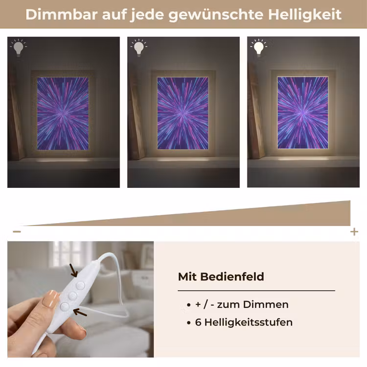 Dynamisch - Ruimte - Kleurrijk Light Box met kabel (Tafellamp) klein -USP_dimbaarDE