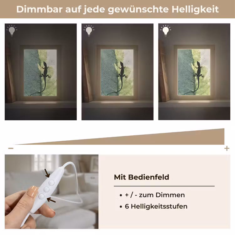 Hagedis - Blad - Nerven - Groen Light Box met kabel (Tafellamp) klein -USP_dimbaarDE