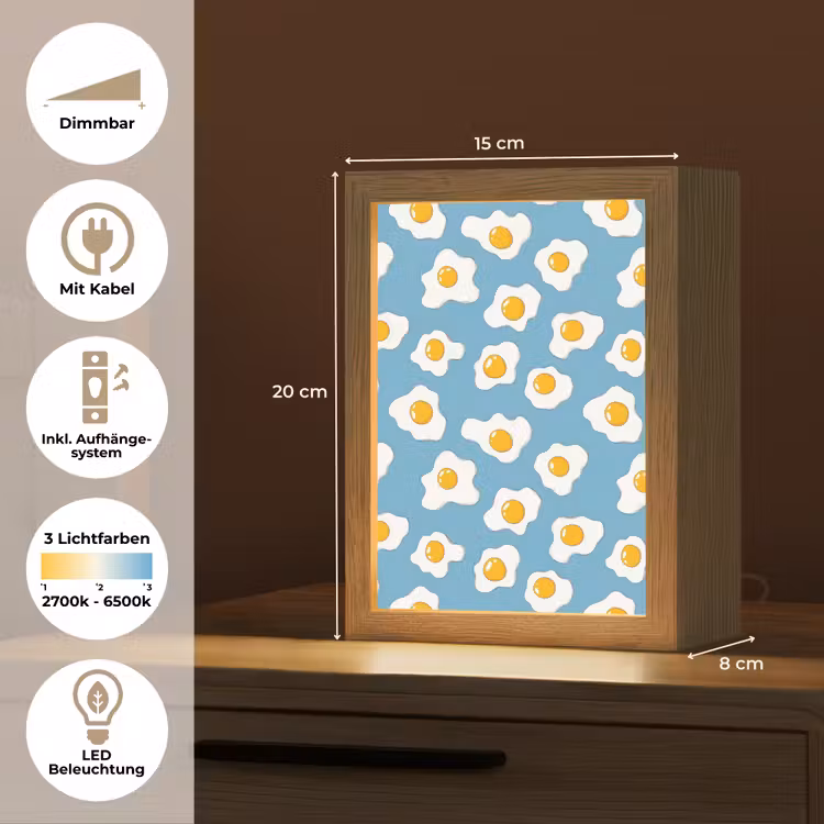 Eieren - Dooiers - Blauw Light Box met kabel (Tafellamp) klein 925 -USP_DE