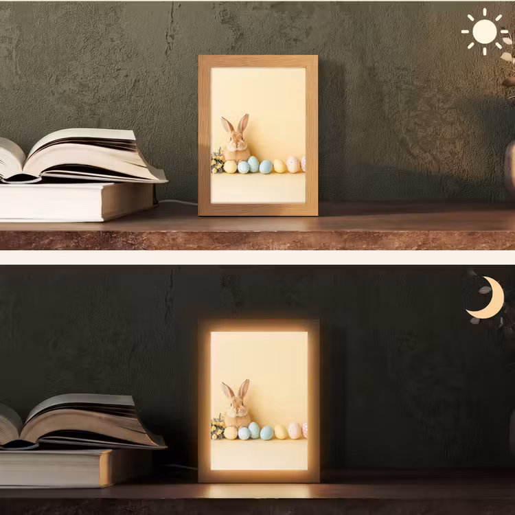 Eieren - Konijn - Pasteltinten Light Box met kabel (Tafellamp) klein -sfeer3