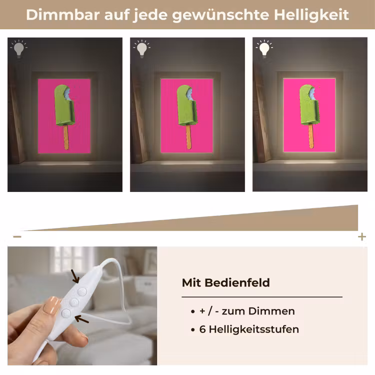 Ijsje - Stokje - Minimalistisch - Groen Light Box met kabel (Tafellamp) klein -USP_dimbaarDE