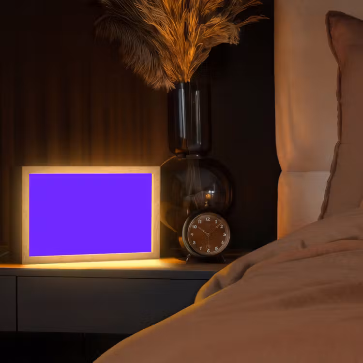 Electric - Indigo - Paars Light Box met kabel (Tafellamp) klein 924 -sfeer1