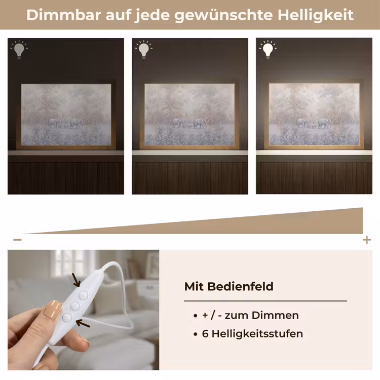 Olifant - Familie - Jungle - Illustratie - Grijs Light Box met kabel (Tafellamp) klein -USP_dimbaarDE
