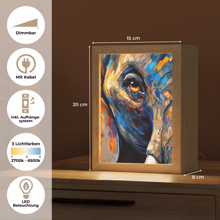 Olifant - Kunst - Dieren Light Box met kabel (Tafellamp) klein -USP_DE