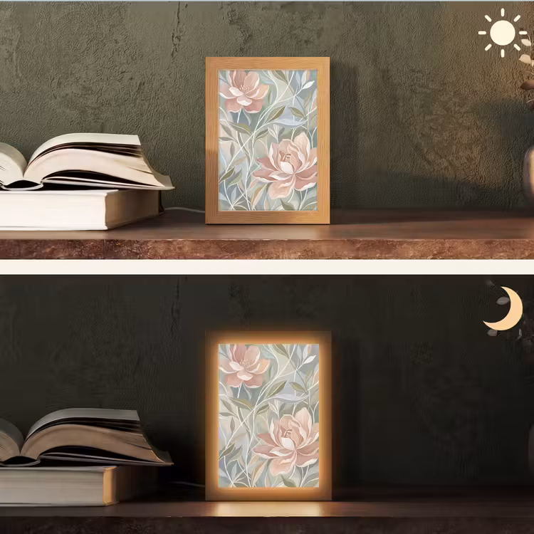 Elegant - Romantiek - Roze Light Box met kabel (Tafellamp) klein -sfeer3