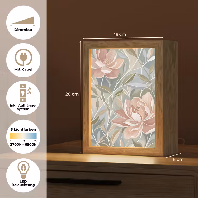 Elegant - Romantiek - Roze Light Box met kabel (Tafellamp) klein -USP_DE