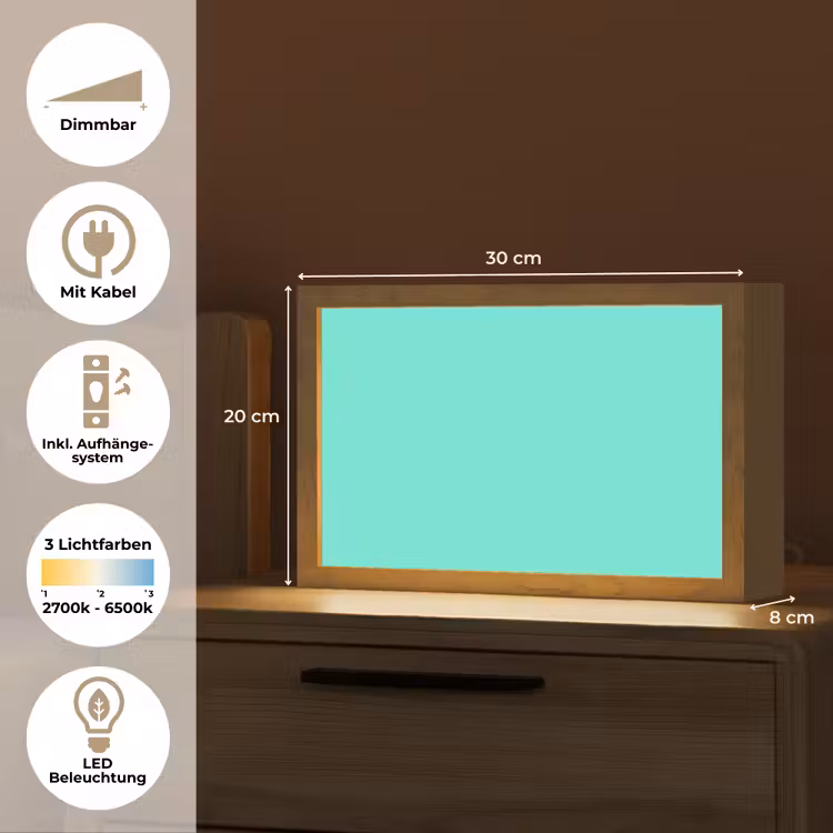 Electric - Cyan - Turkoois Light Box met kabel (Tafellamp) klein 924 -USP_DE
