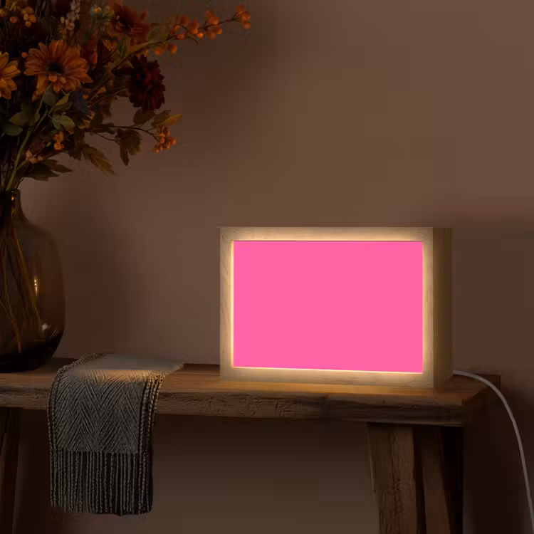 Electric - Magenta - Roze Light Box met kabel (Tafellamp) klein 924 -sfeer4