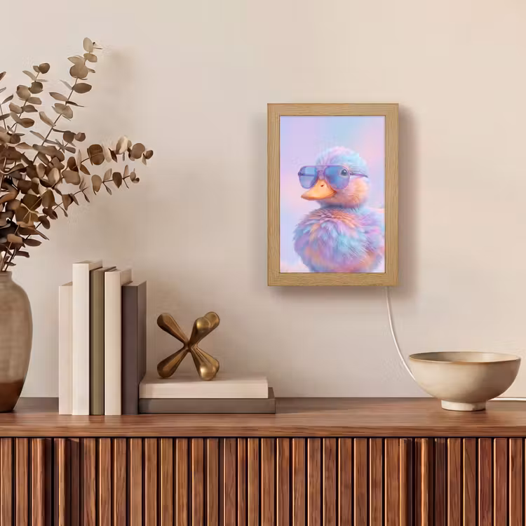 Eend - bril - Pastel Light Box met kabel (Tafellamp) klein -sfeer2