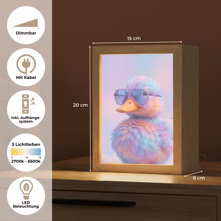 Eend - bril - Pastel Light Box met kabel (Tafellamp) klein -USP_DE