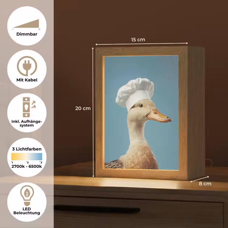 Eend - Koksmuts - Cute - Vogel Light Box met kabel (Tafellamp) klein -USP_DE