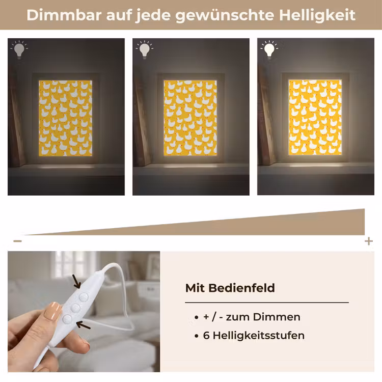 Eendjes - Patroon - Geel Light Box met kabel (Tafellamp) klein 925 -USP_dimbaarDE