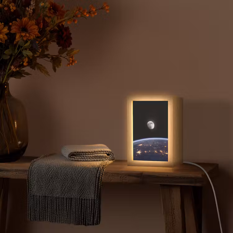 Tischlampe - Erde – Nacht – Weltraum - Aarde - Nacht - Ruimte Light Box met kabel (Tafellamp) klein