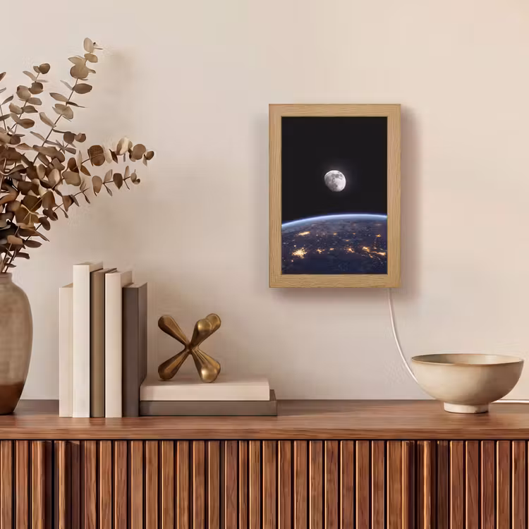 Tischlampe - Erde – Nacht – Weltraum - Aarde - Nacht - Ruimte Light Box met kabel (Tafellamp) klein