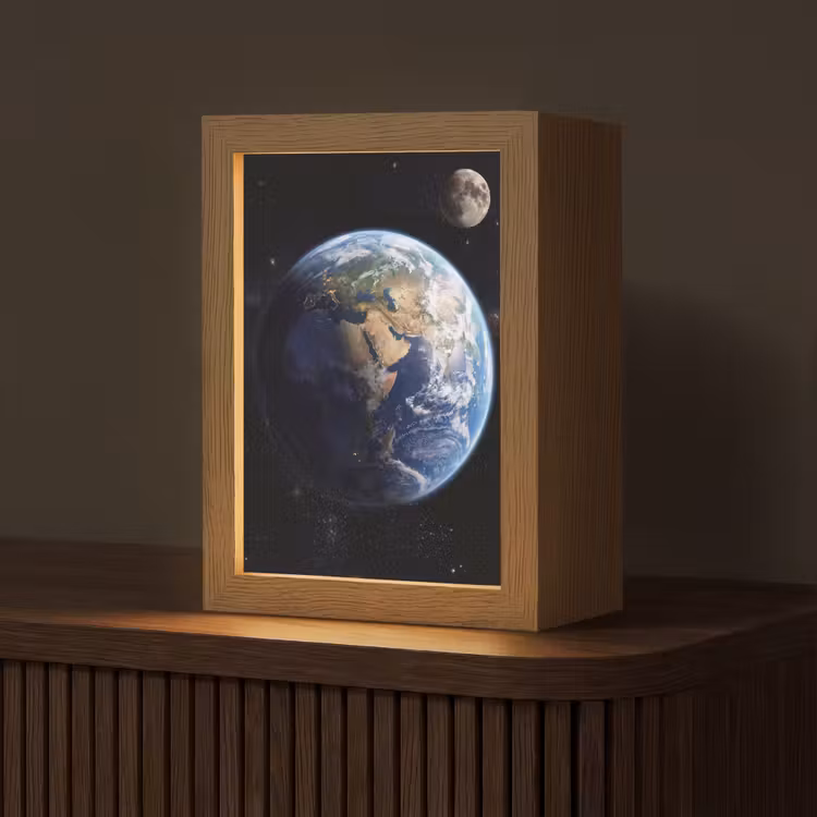 Aarde - Ruimte - Blauw - Groen Light Box met kabel (Tafellamp) klein -z3d_website
