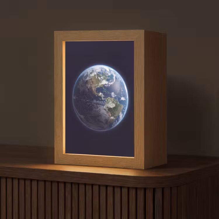 Tischlampe - Erde – Weltraum – Kosmos - Aarde - Ruimte - Kosmos Light Box met kabel (Tafellamp) klein