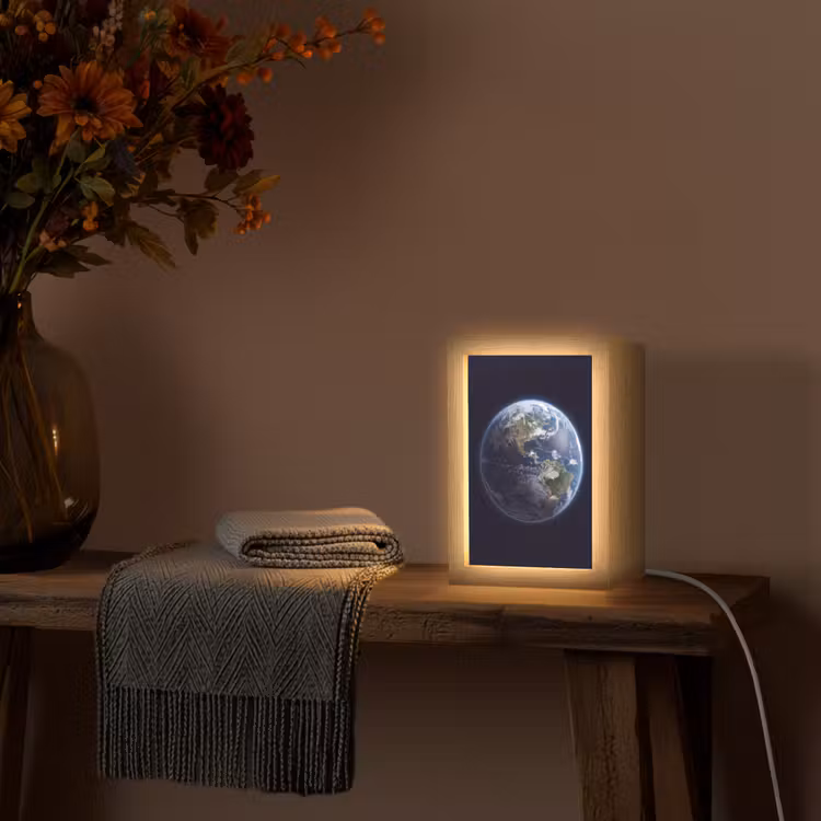 Tischlampe - Erde – Weltraum – Kosmos - Aarde - Ruimte - Kosmos Light Box met kabel (Tafellamp) klein