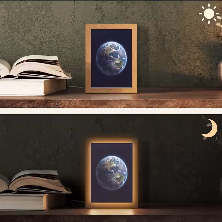 Tischlampe - Erde – Weltraum – Kosmos - Aarde - Ruimte - Kosmos Light Box met kabel (Tafellamp) klein