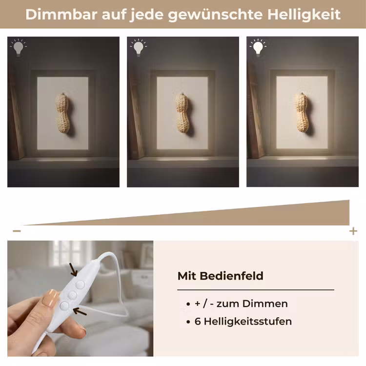 Pinda - Ruw - Beige Light Box met kabel (Tafellamp) klein -USP_dimbaarDE