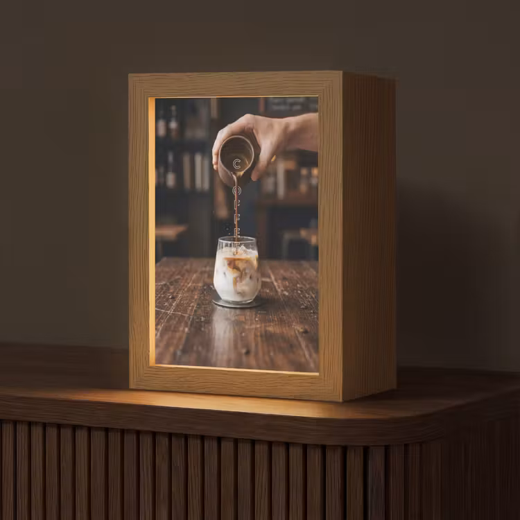 Espresso - Melk - Café Light Box met kabel (Tafellamp) klein -z3d_website