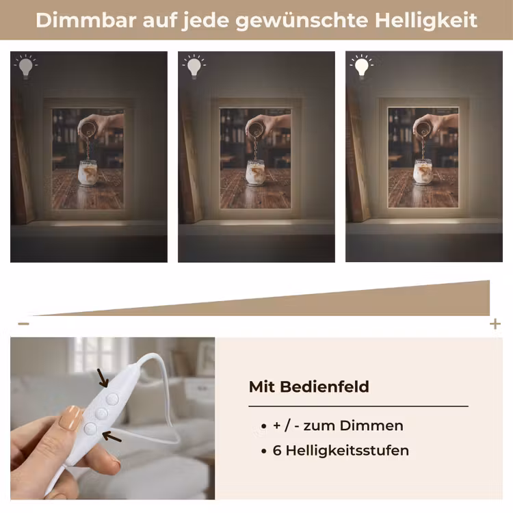 Espresso - Melk - Café Light Box met kabel (Tafellamp) klein -USP_dimbaarDE