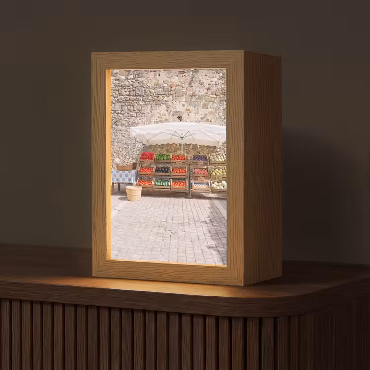Tischlampe - Essen – Markt – Frisch - Eten - Markt - Vers Light Box met kabel (Tafellamp) klein