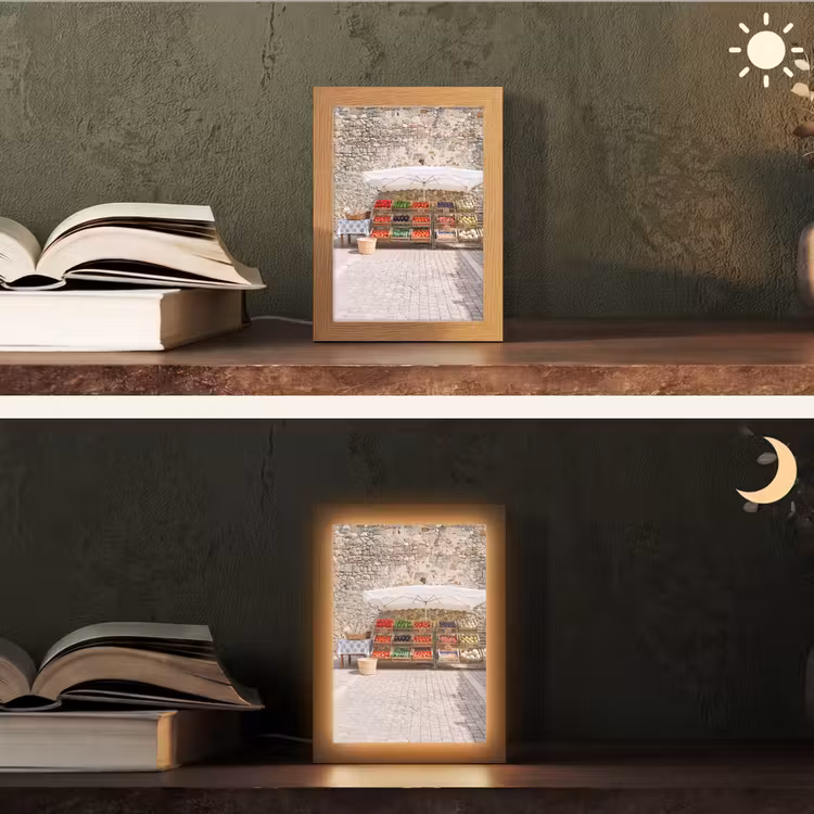 Tischlampe - Essen – Markt – Frisch - Eten - Markt - Vers Light Box met kabel (Tafellamp) klein