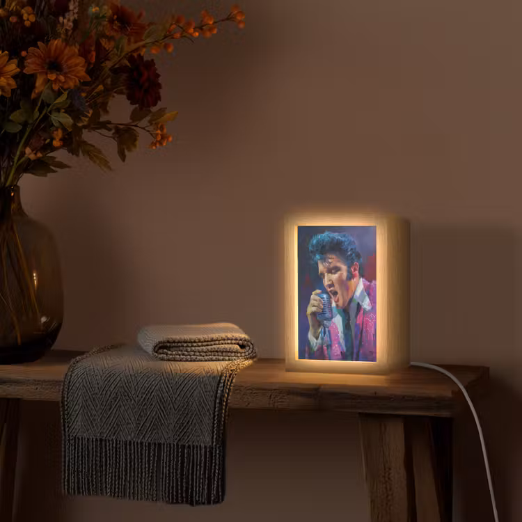 Expressief - Microfoon - Paars Light Box met kabel (Tafellamp) klein -sfeer4