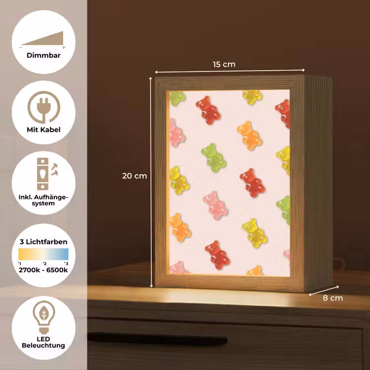 Kleur - Snoep - Roze Light Box met kabel (Tafellamp) klein -USP_DE