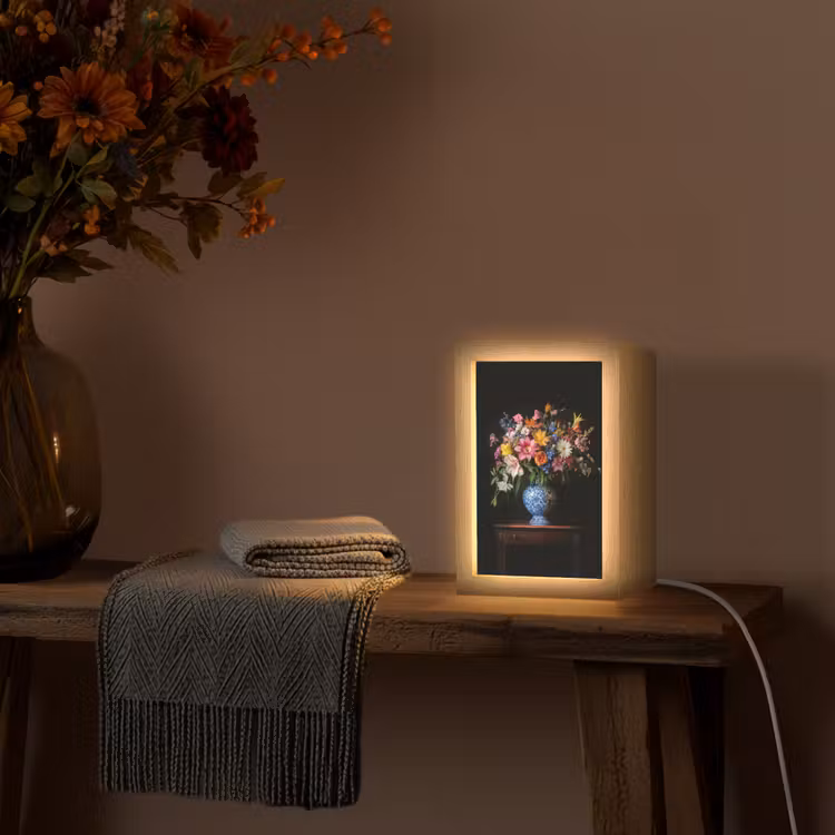 Kleur - Vaas - Bloemen - Boeket Light Box met kabel (Tafellamp) klein -sfeer4