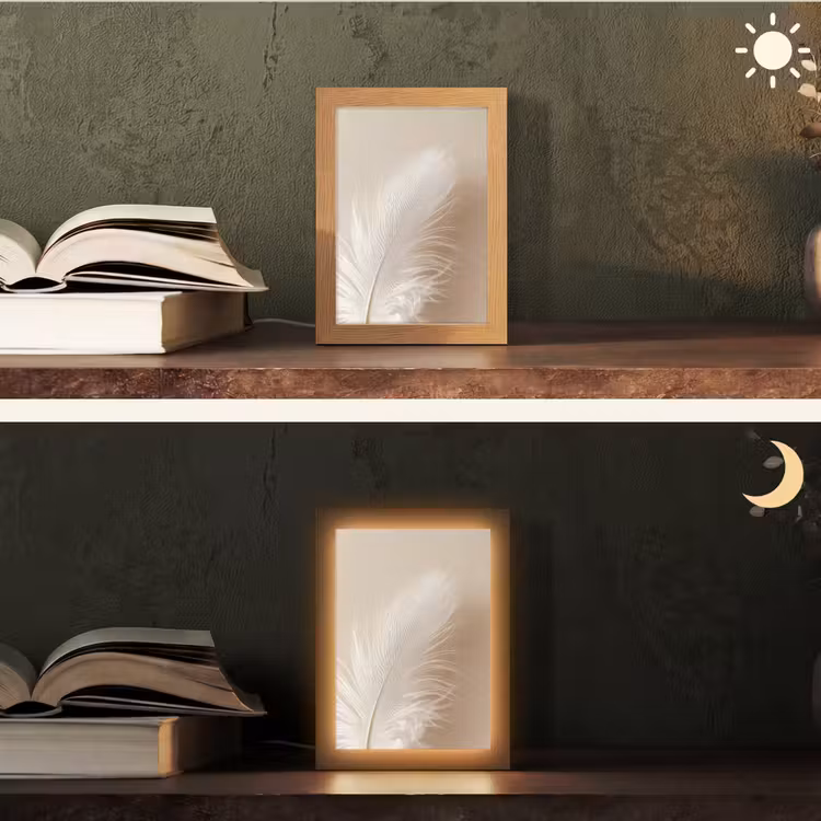 Veer - Minimalistisch - Roze Light Box met kabel (Tafellamp) klein -sfeer3
