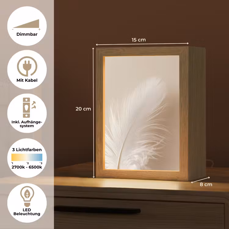 Veer - Minimalistisch - Roze Light Box met kabel (Tafellamp) klein -USP_DE
