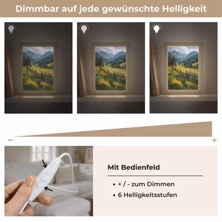 Veld - Hek - Bergen - Bloemen Light Box met kabel (Tafellamp) klein -USP_dimbaarDE