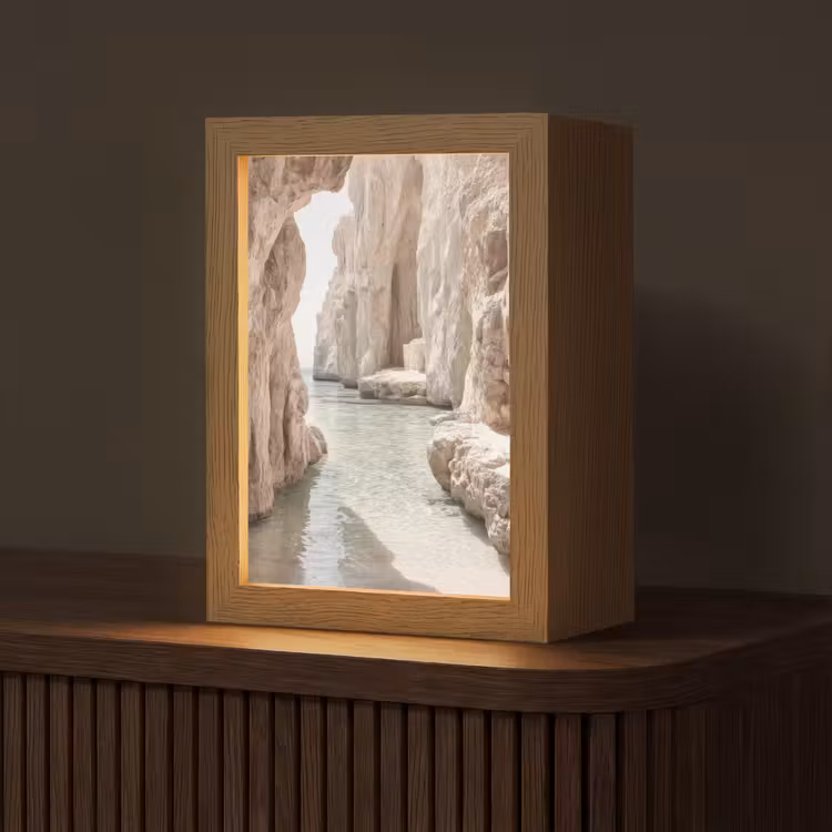 Rotsen - Zee - Zand - Kloof Light Box met kabel (Tafellamp) klein -z3d_website