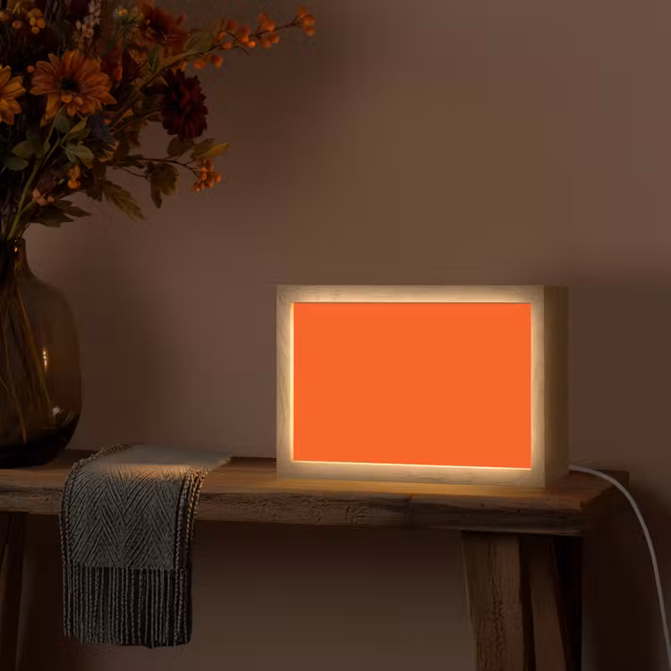 Fiery - Tangerine - Oranje Light Box met kabel (Tafellamp) klein 924 -sfeer4