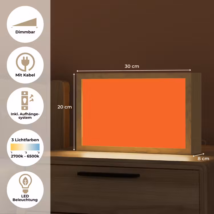 Fiery - Tangerine - Oranje Light Box met kabel (Tafellamp) klein 924 -USP_DE