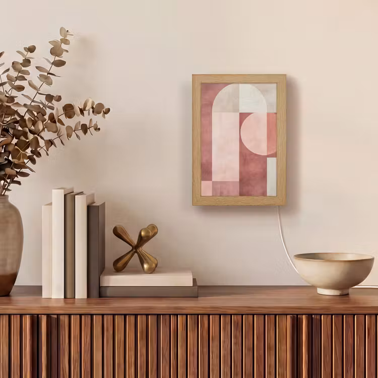 Figuren - Abstract - Roze Light Box met kabel (Tafellamp) klein -sfeer2