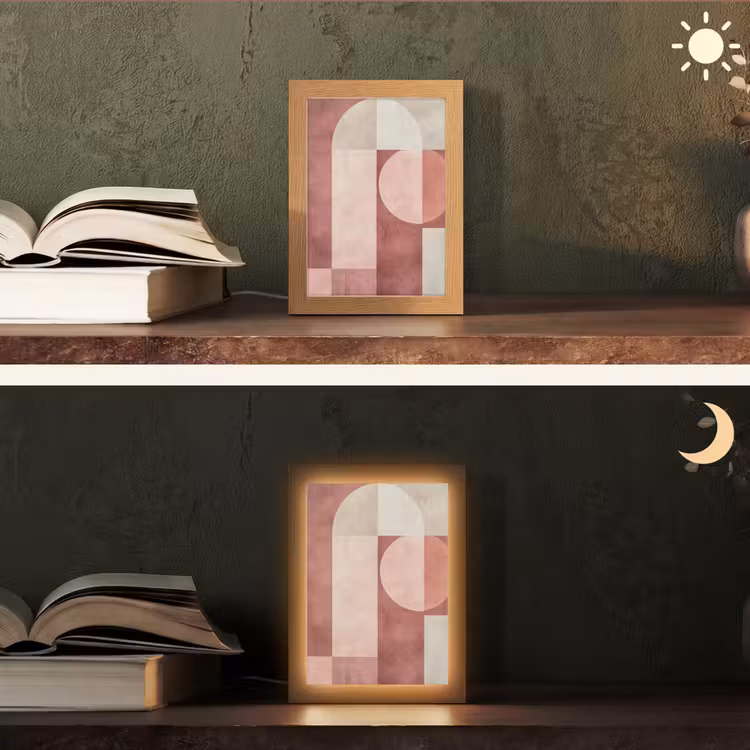 Figuren - Abstract - Roze Light Box met kabel (Tafellamp) klein -sfeer3