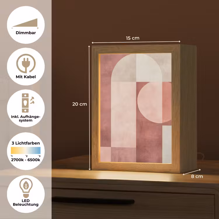 Figuren - Abstract - Roze Light Box met kabel (Tafellamp) klein -USP_DE