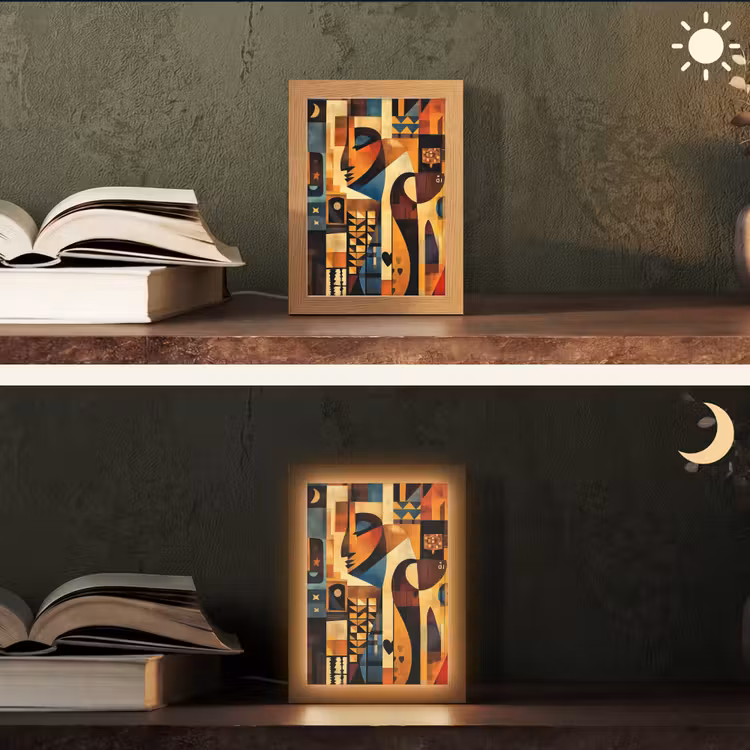 Figuren - Abstract - Symbolen Light Box met kabel (Tafellamp) klein -sfeer3